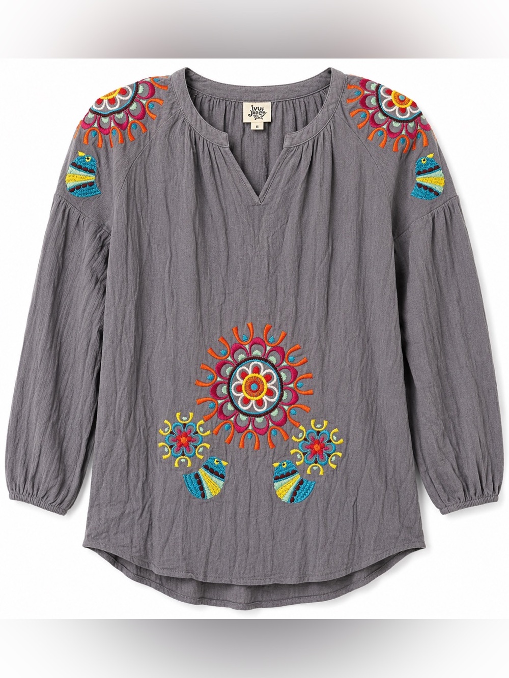 Ivy Jane Embroidered Peasant Blouse - S